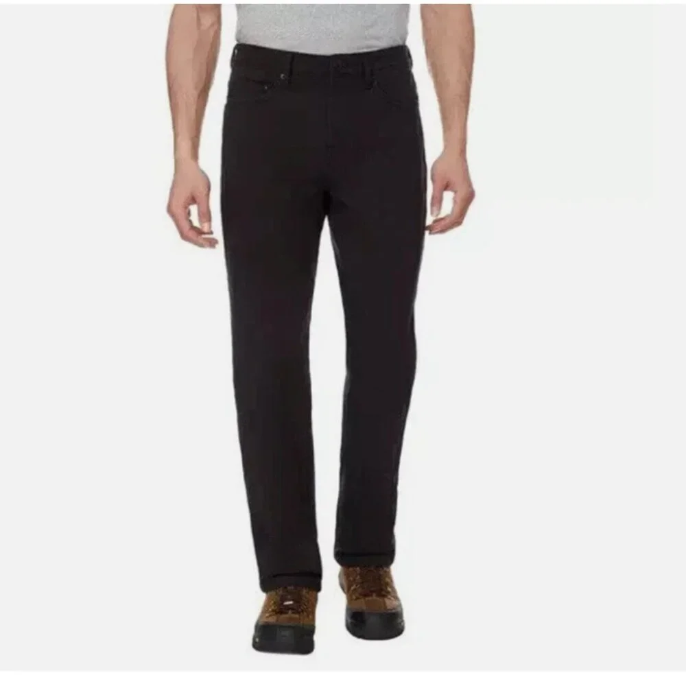 Cat Men's Fleece Lined Canavas Pant Black